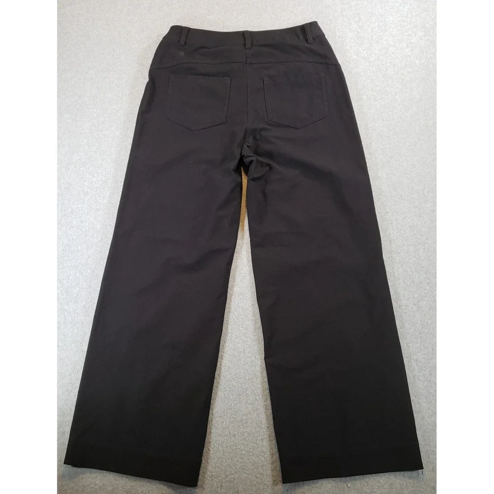 Lululemon City Sleek Wide Legs Pants Womens Black Size 30 High Rise LW5ENJS